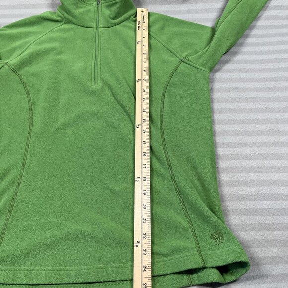 Mountain Hardwear Pullover Womens Large Green Fleece Quarter Zip Neck Hiking - Picture 5 of 6